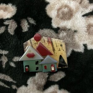 Colorful House Design Brooch - Lucinda House series